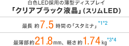 FLED̗p̔^fBXvCuNAubNtviXLEDjŒ 7.5Ԃ́uX^~iv*1*2Ŕ21.8mmAy1.74kg*3