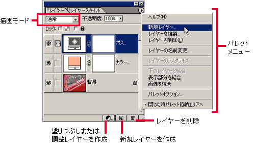 バイオ活用ガイド:1 レイヤーパレットの機能