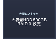大量にストック 大容量HDD 500GB RAID 0設定