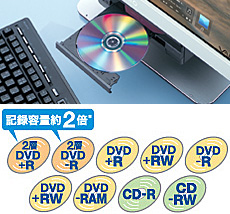 2層記録に対応する、DVDスーパーマルチドライブ搭載